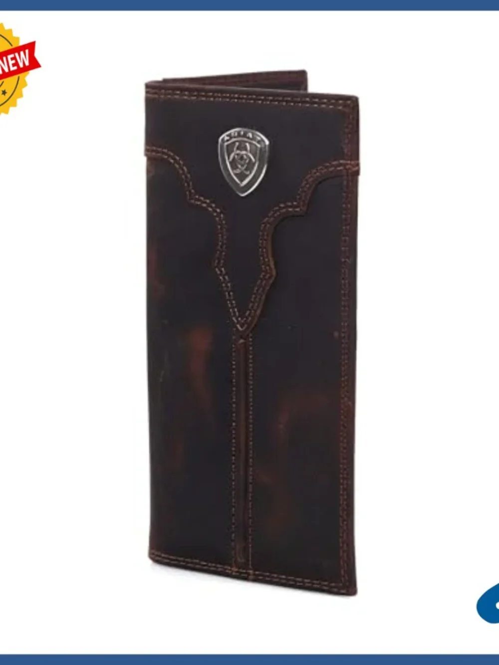 Genuine Leather Western Wallet with Rodeo Style and Multiple Compartments